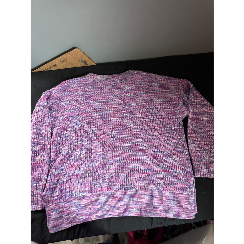 Terra & Sky Mens Purple Space Dye Knit Crewneck Sweater 0X 14W TS14100095141SDL‎ - Picture 10 of 12